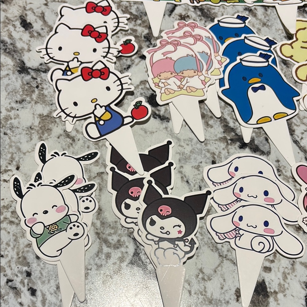 Hello Kitty Friends Cake Cupcake Stick Toppers Party Supply Decorations. 37pcs - Picture 3 of 4